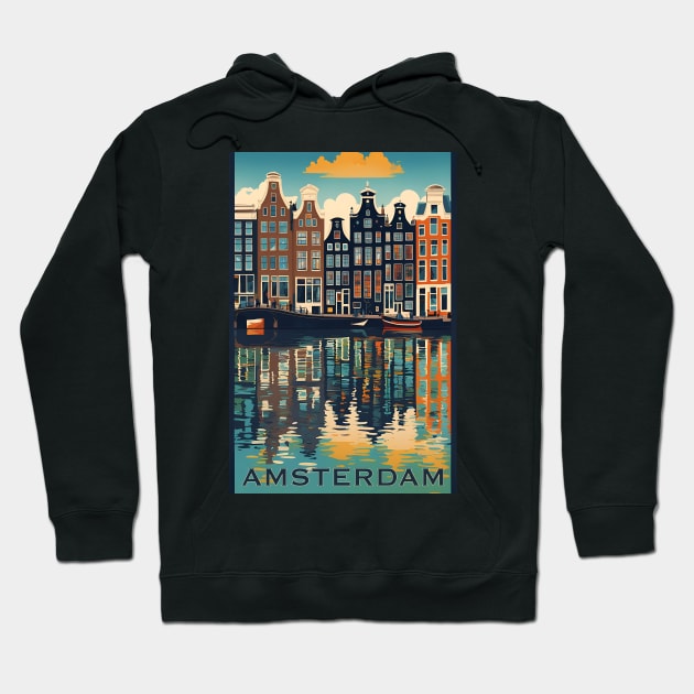 Amsterdam Modern Travel Poster Advert Hoodie by LittleBean